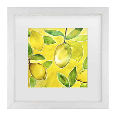 Bolog Julija Belickien Yellow Lemons Matted Framed Art