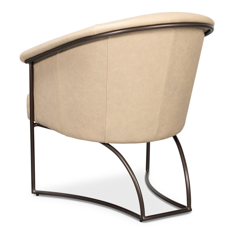 Nagel Armchair, White Genuine Leather