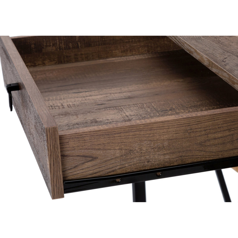 Computer Desk, Home Office, Laptop, Storage Drawers, 48"L, Work, Laminate Metal, Transitional, Brown