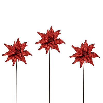 Tige de poinsettia à paillettes 22 "22"