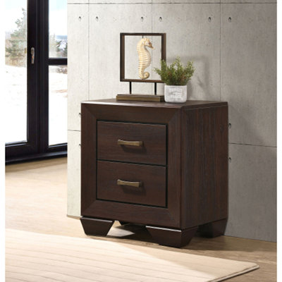 Table de chevet rectangulaire en cuivre 2 tiroirs - Décoration de chambre élégante