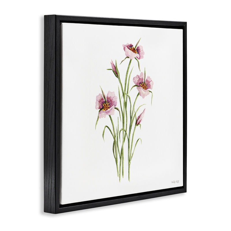 Cadre flottant botanique Fuchsia Mariposa, design par Cindy Jacobs, Cadre flottant noir de jais, H 18 po x l 18 po