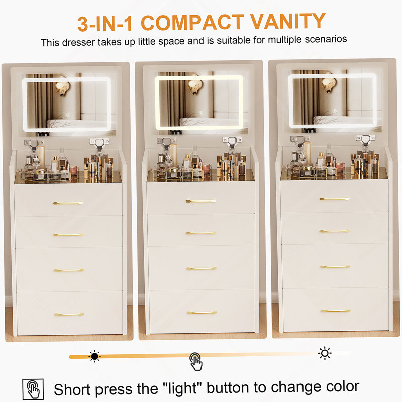 Meuble-lavabo 3 en 1 avec miroir ouvert