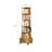Tall 360° Rotating storage bookcase Bookshelf with Drawer and Locking Wheels for Living Room or Study-2082806449-2082806451