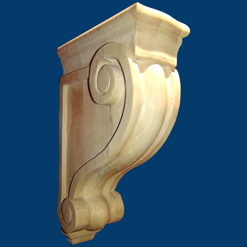 Corbeau à volutes H 13 1/4 po x l 3 3/4 po x P 8 1/4 po