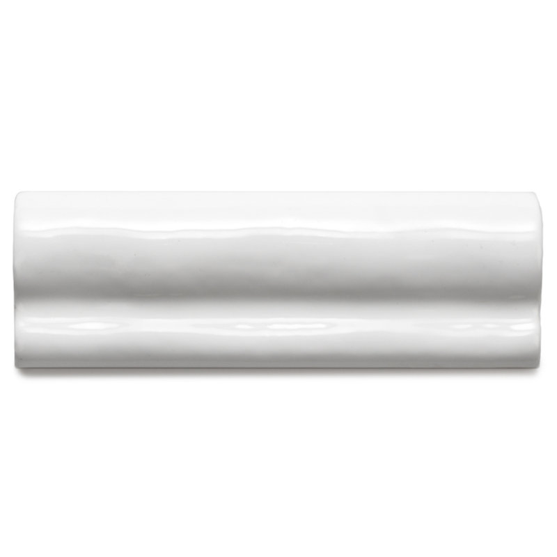 Talavera 2'' x 6'' Handmolded Look Polished Ceramic Chair Rail, White