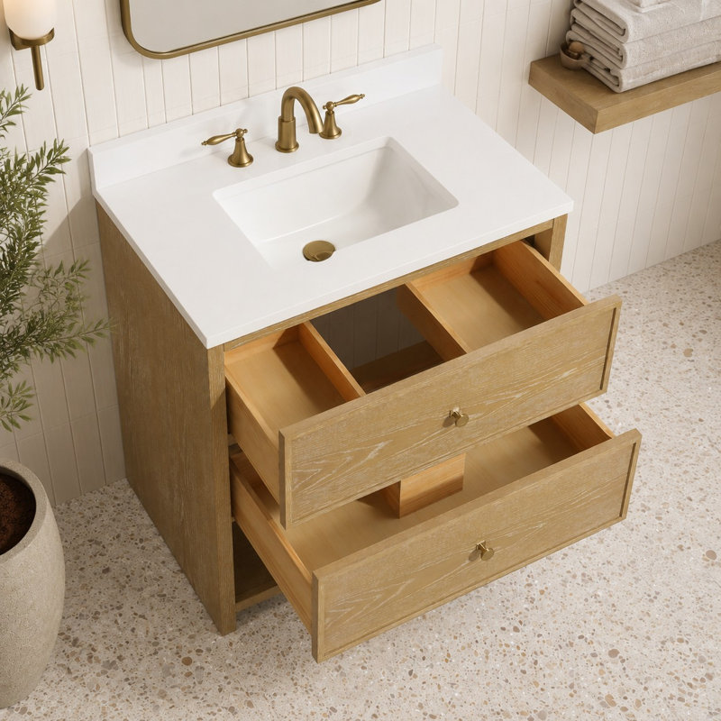 Meuble-lavabo Carolina 30 po en chêne lavé