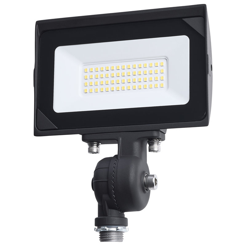 30 Watt LED DOB Tempered Glass Flood Light 5000K CCT Bronze Finish, 7.4" H x 5.97" W x 1.02" D