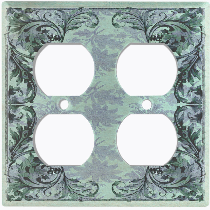 Patterned 2 - Gang Toggle Light Switch Standard Wall Plate