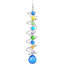 Tourne-vent en cristal 18,5 "- prismes colorés et boule de regard bleue, décoration suspendue pour fenêtre / jardin