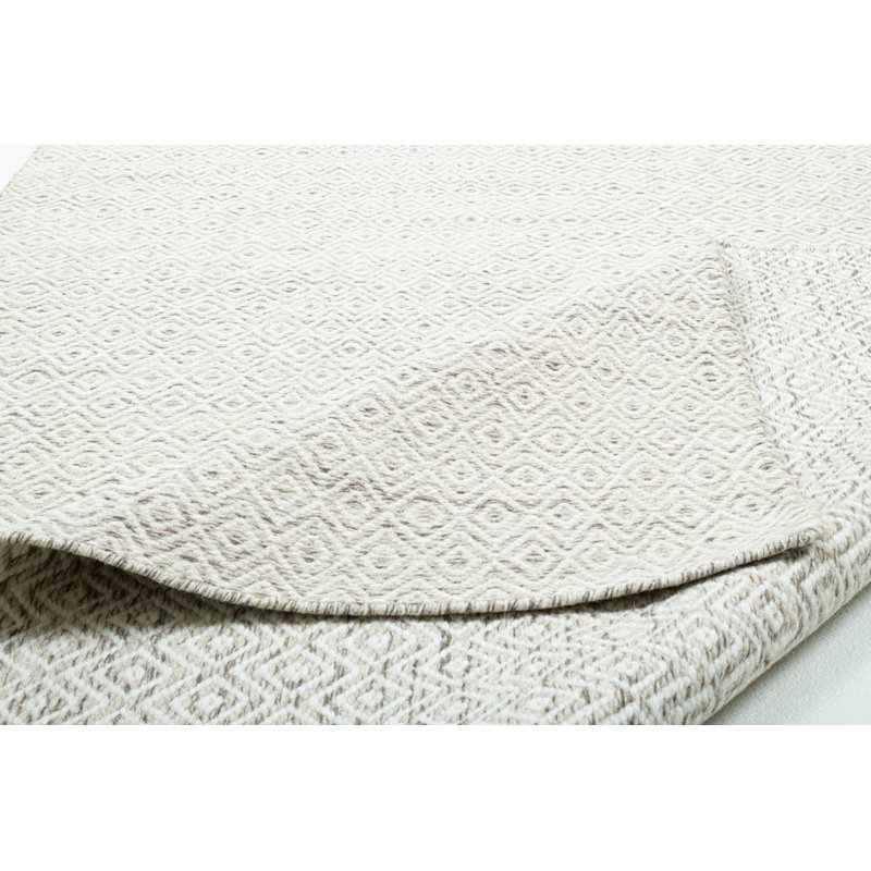 Handmade Rug Made Of Wool In Cream, Rectangle 130 x 190cm