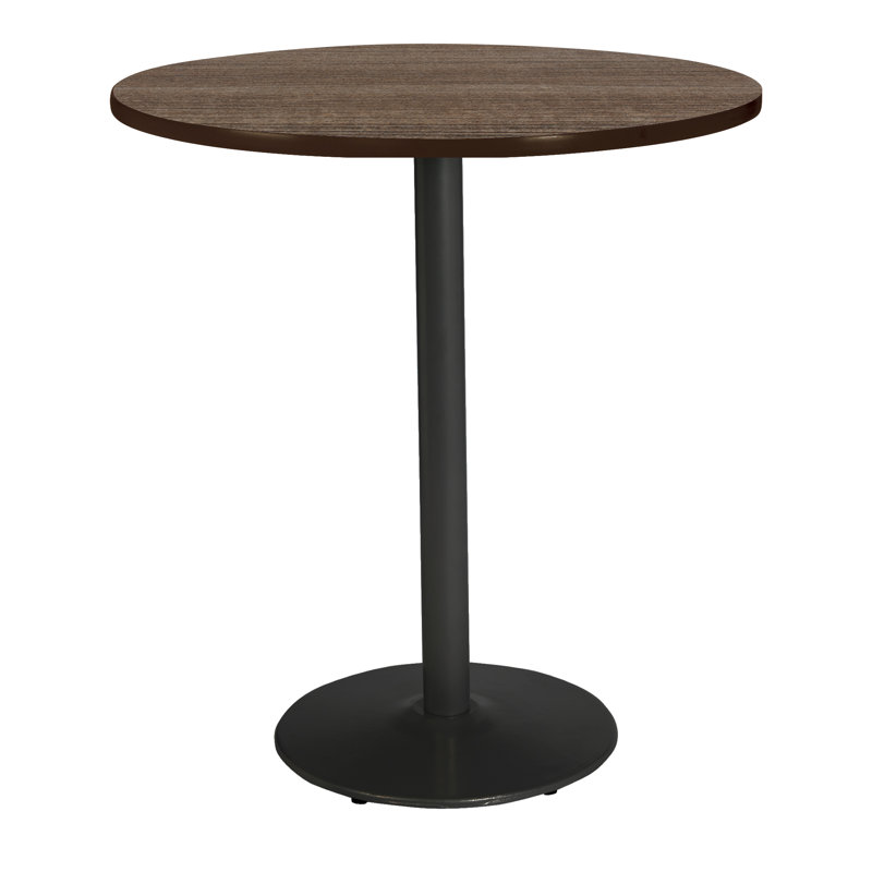 Mode Round Breakroom Dining Table Round Base, Studio Teak, Black, 41" H x 36" L x 36" W