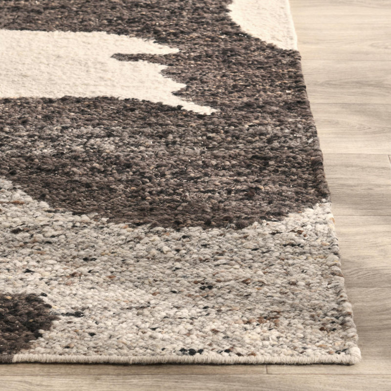 Tapis en laine tissé à la main Hesperia, Rectangulaire 2 pi x 3 pi, Brun