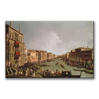 « a regatta on the grand canal » par canaletto, reproduction d’art sur toile tendue