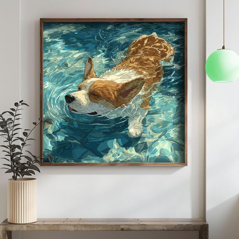 Peinture décorative en panneau de fibres à densité moyenne, H 27,56 po x l 27,56 po