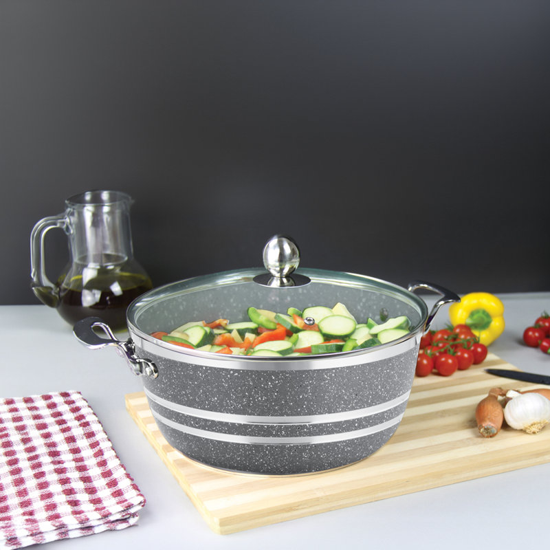 Mianra 10 - Piece Non-Stick Aluminum Cookware Set, Grey
