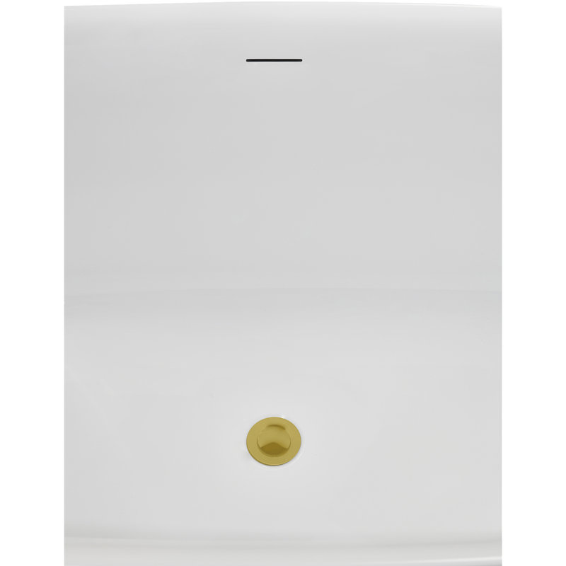 Baignoire autoportante 59 "avec drain interne Streamline, Or brossé