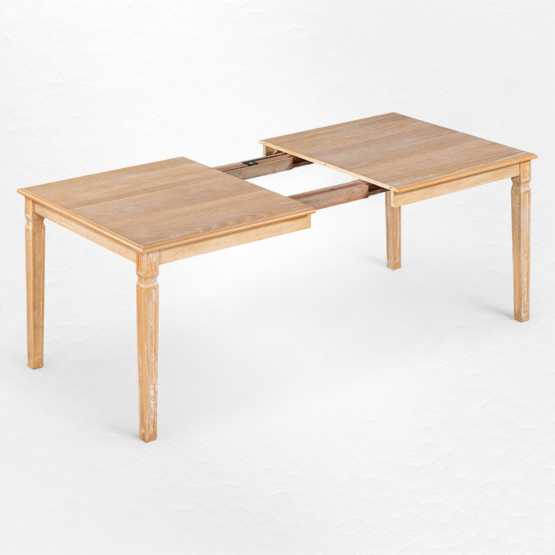 Ensemble de salle à manger extensible 6 pièces avec banc, Bois naturel délavé