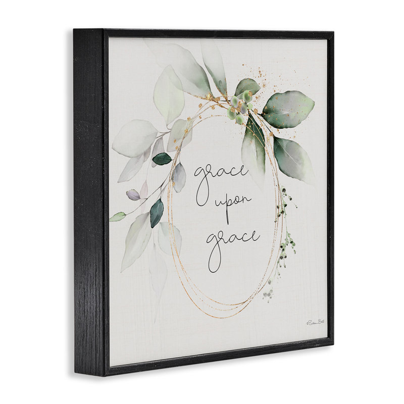 «Grace with Soft Leaves», estampe numérique encadrée par Susan Ball, Giclée encadrée noir minuit, H 12 po x l 12 po