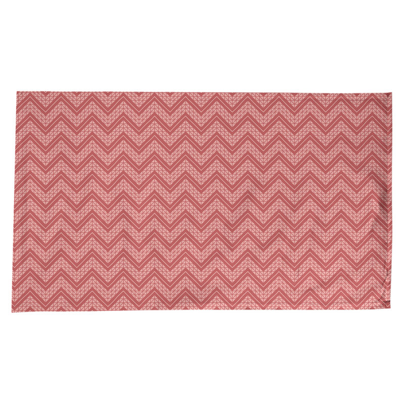 Stephenie Classic Hand Drawn Chevrons Tablecloth, Red