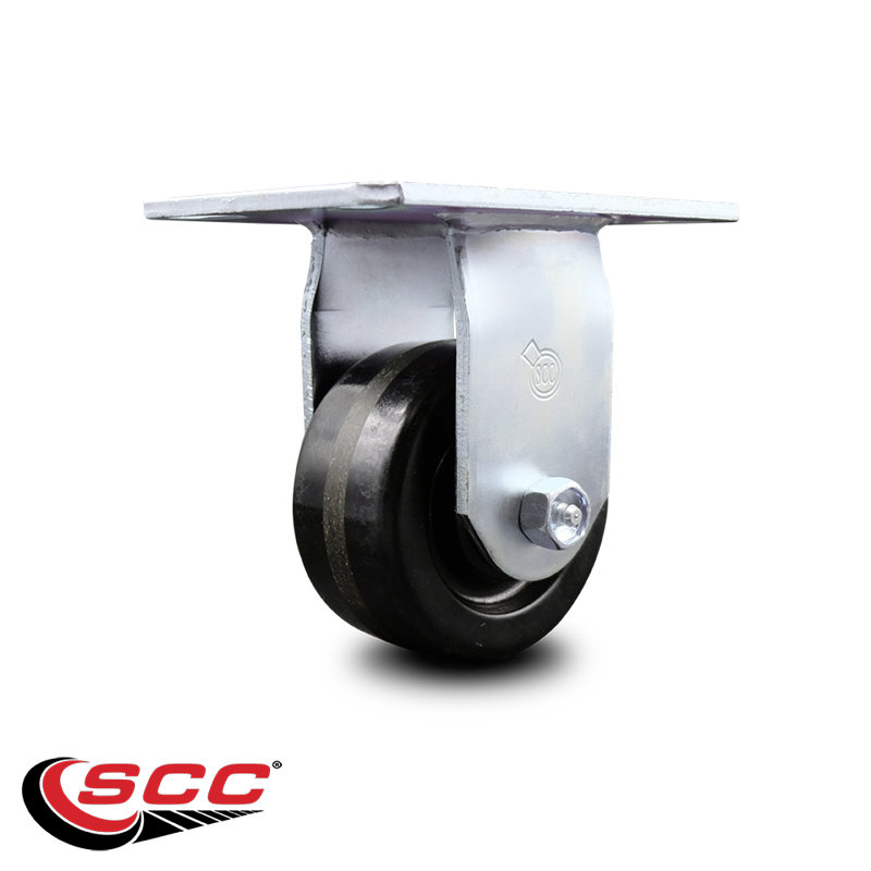4 Inch Heavy Duty Top Plate Phenolic Rigid Caster with Roller Bearing SCC