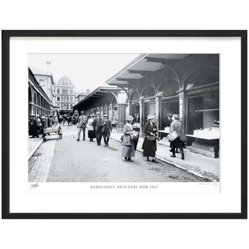 Barnstaple, Butchers Row 1919 - Single Picture Frame Print, 40cm H x 50cm W x 2.3cm D