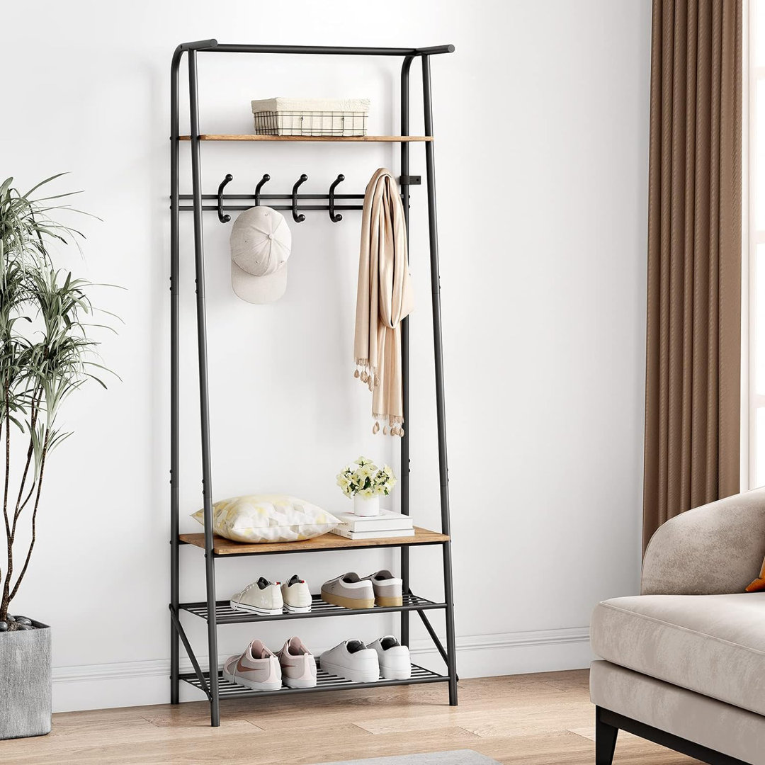 Entryway Shoe Storage With Coat Rack