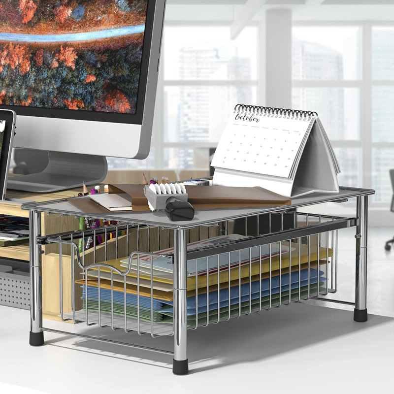 Stackable Basket Drawer, Chrome