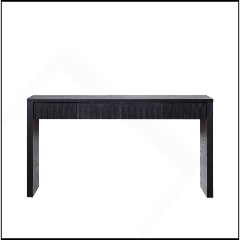Console moderne noire à 4 tiroirs - Table d'entrée avec rangement 59,2 po, Noir