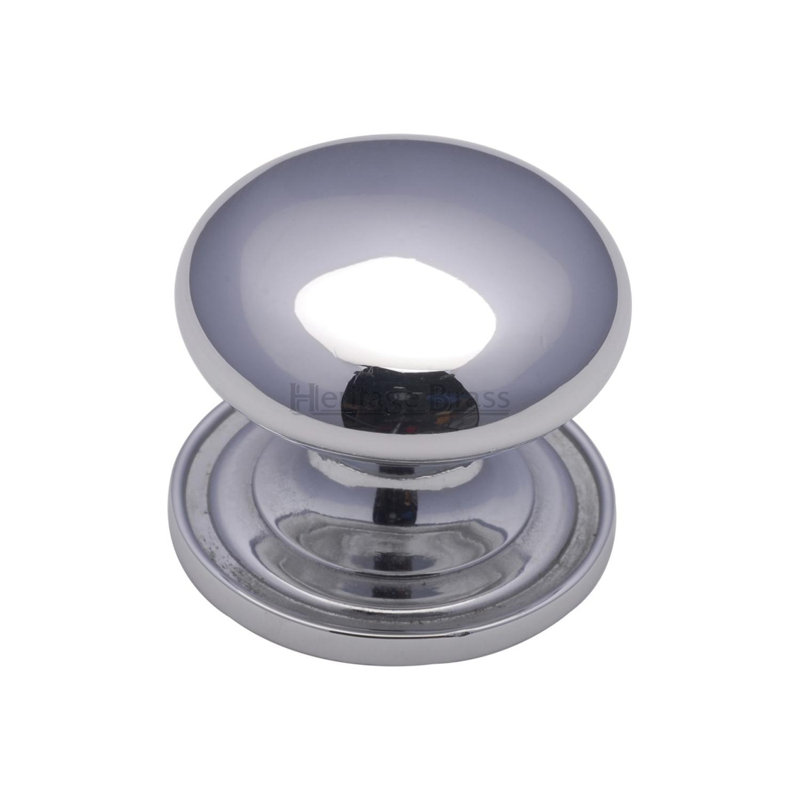 Heritage Brass Heritage Cabinet Knob Round Design, Polished Chrome, 3.3cm H x 3.8cm W x 3.8cm D