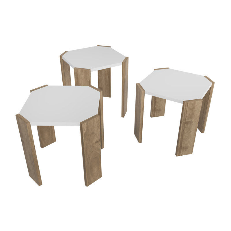 Lori Coffee Table, White/Brown