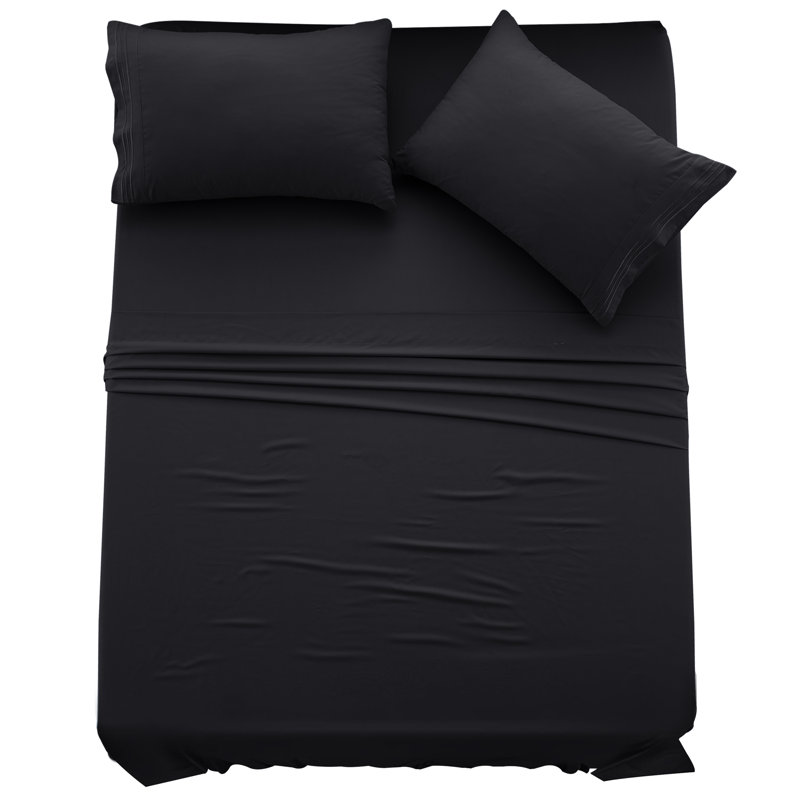 Lux Decor 4-Piece Ultra Soft Microfiber Sheet Set Deep Pocket Fitted Sheet, Wrinkle-Resistant & Easy Care Bedding, Pink