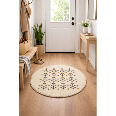 Tapis oriental crème Indo-Gabbeh 2X2