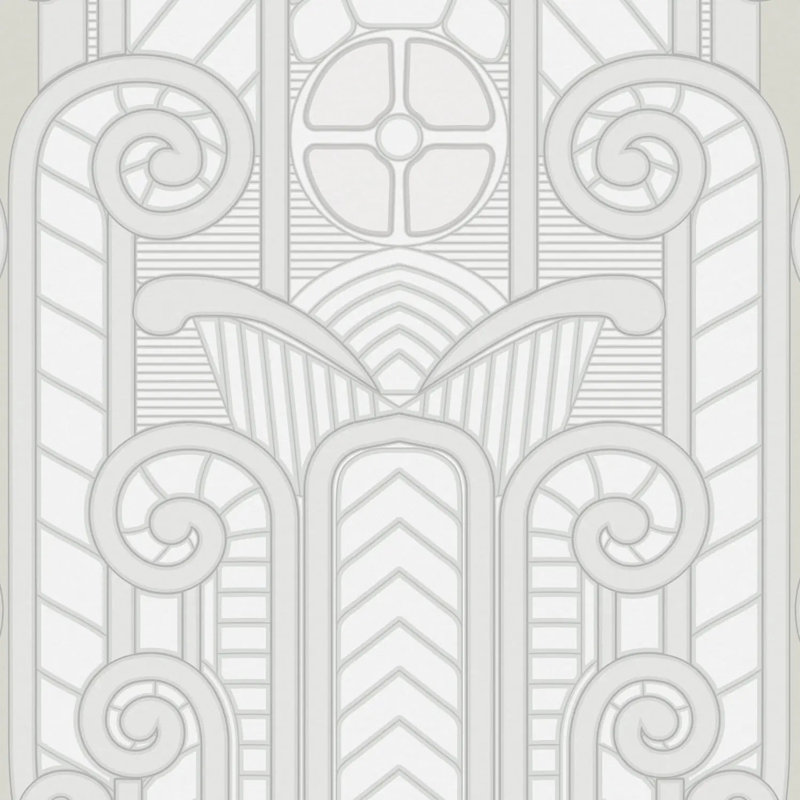 Congrés en relief - Papier peint, Papier de qualité supérieure, Blanc plâtre, Non-Pasted