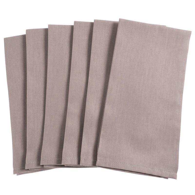 Gray Poly-Cotton Easy-Care 20" Dinner Napkins Set of 12
