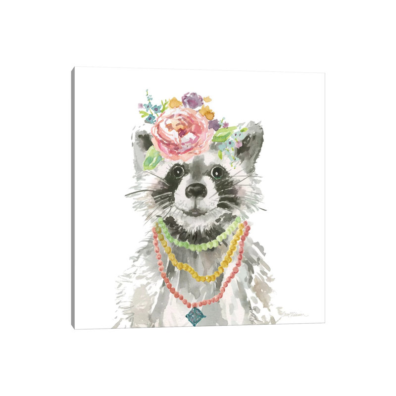 Glamour Girls: Raccoon by Carol Robinson - Print on Canvas, 66.04 cm H x 66.04 cm W x 1.91 cm D, Wrapped Canvas