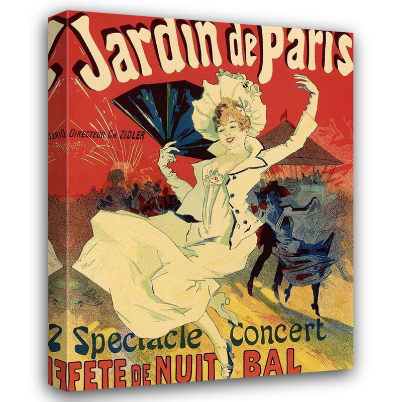 Art sur toile tendue avec galerie Trinx Cheret, Jules: Jardins de Paris, H 18 po x l 15 po