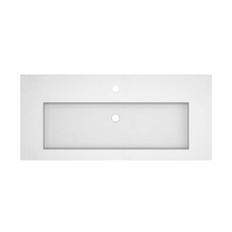 48" Capistrano Vanity Top With Integral Sink, Pearl, Single