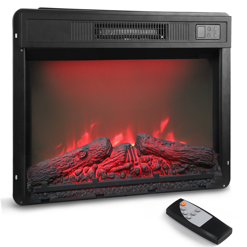  23'' W Electric Fireplace Insert with 6 Adjustable Color Flame