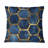 Gold Blue Hexagon Print - Modern Throw Pillow-108514422