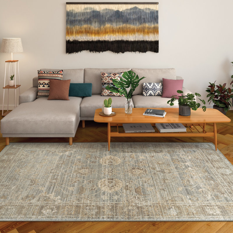 Tapis intérieur gris Demeatra Palais, Rectangle 5 pi x 7 pi 10 po