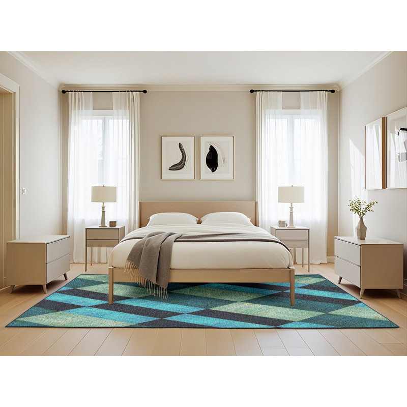 Geometric Indoor Rug, Rectangle 5' x 8'