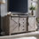 Buffet Chiara 60 po avec portes coulissantes de style grange et tiroirs, gris
