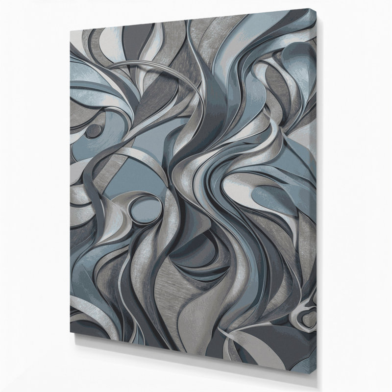«Abstract Shapes 87», art mural sur toile grise, H 16 po x l 20 po