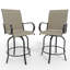 Tabourets de bar pivotants toutes saisons à 360 °, dossier haut et accoudoirs, chaises d'extérieur à hauteur de bar-418394610