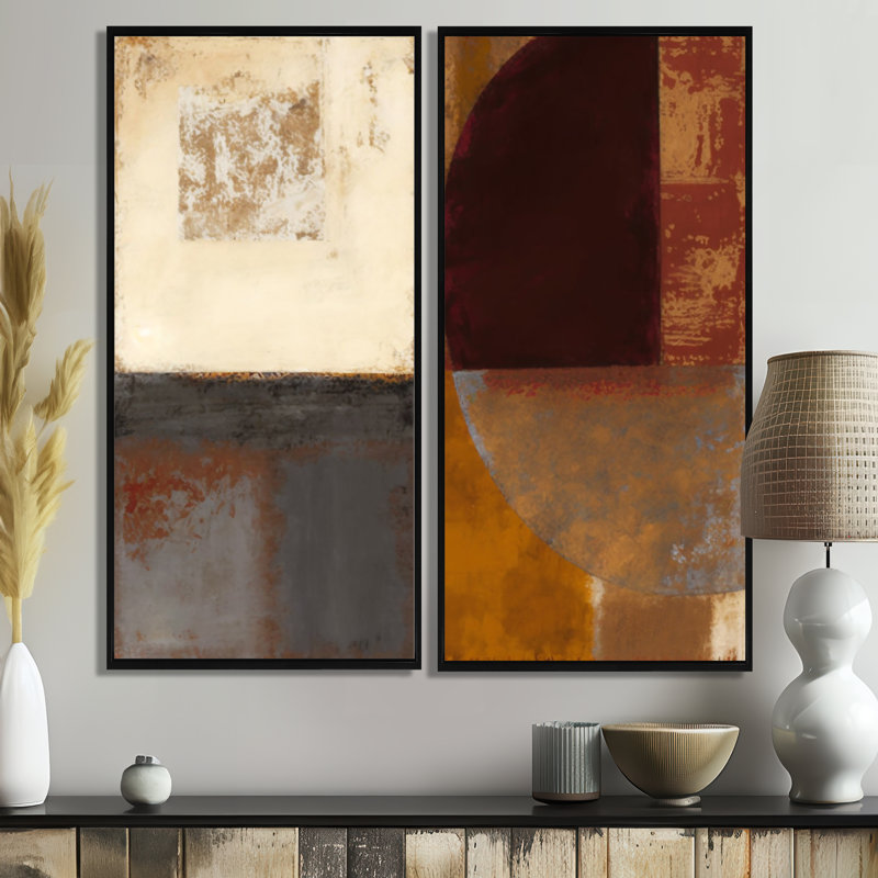 Art mural sur toile moderne chocolat brun, 20" H x 24" W, Framed Print without Mat, Black