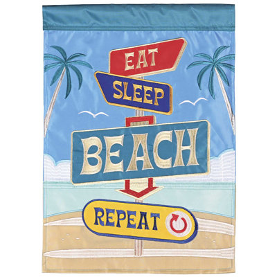 Garden Flag Eat Sleep Beach Repeat