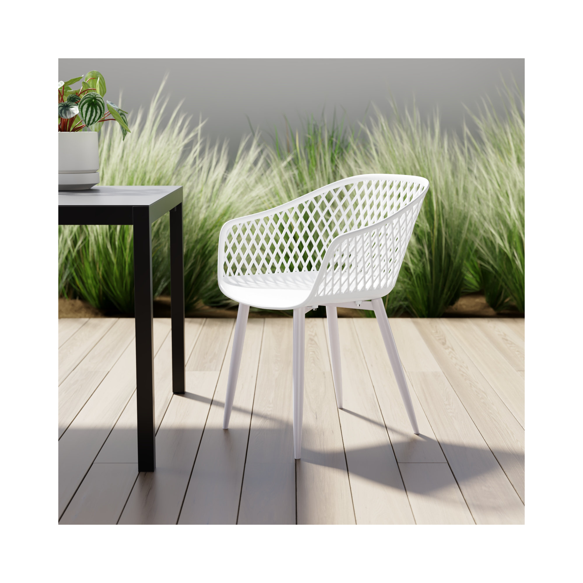 Newark Patio Dining Armchair, White