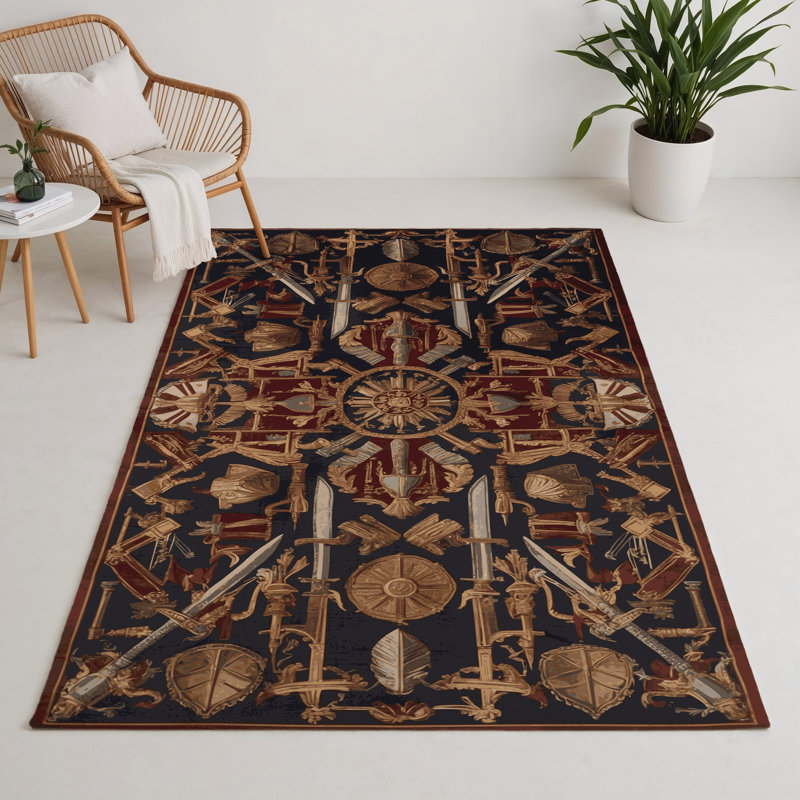 Tapis noir français intérieur et extérieur, Rectangulaire 3 pi x 5 pi
