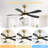 52" 5-ABS Blade Ceiling Fan With Led Light and Remote Control, DC, Silent, Forward and reverse(Black&Gold)-1725503401